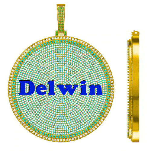 CUSTOM LETTER NECKLACE 3D BIG DISC
