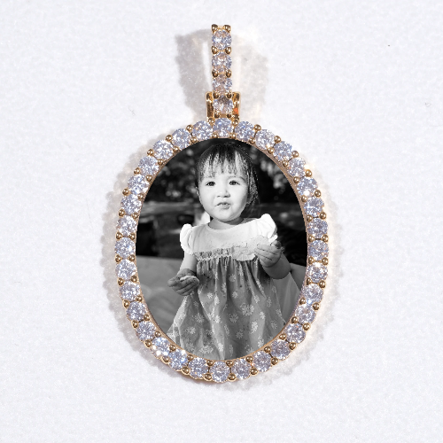 3D Oval Custom Picture Pendant