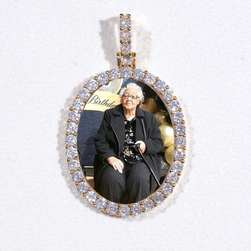 3D Oval Custom Picture Pendant