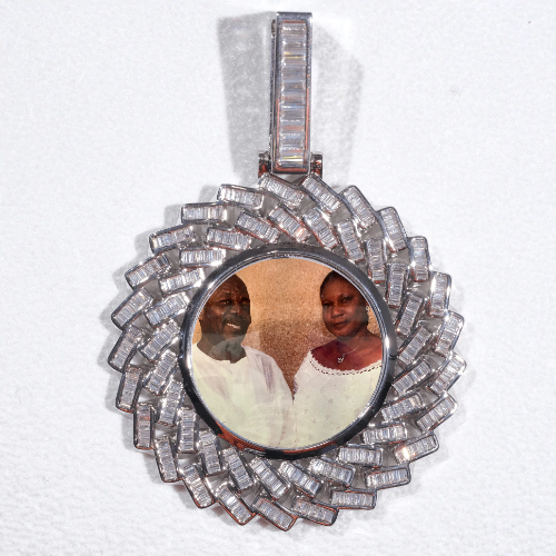 Large 3D Baguette Custom Picture Pendant