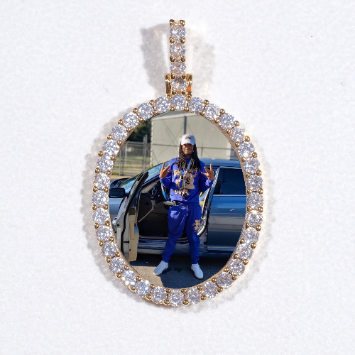 3D Oval Custom Picture Pendant