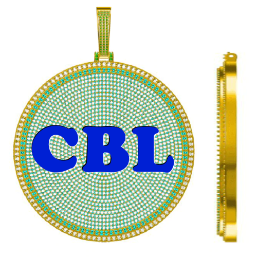 CUSTOM LETTER NECKLACE 3D BIG DISC