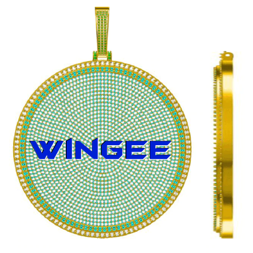 CUSTOM LETTER NECKLACE 3D BIG DISC