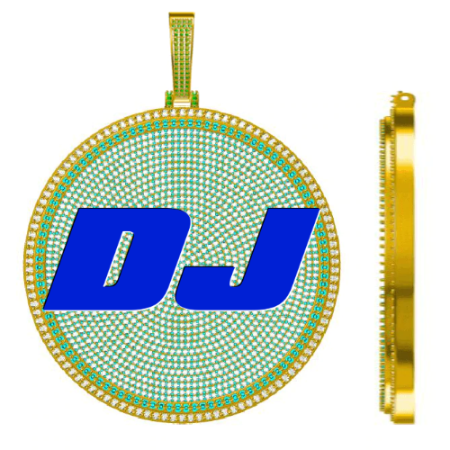 CUSTOM LETTER NECKLACE 3D BIG DISC