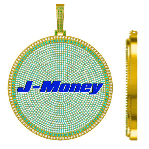 CUSTOM LETTER NECKLACE 3D BIG DISC