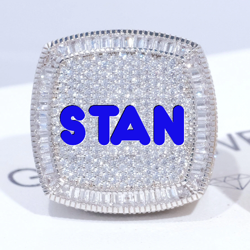 CUSTOM LETTER 3D ICED RING