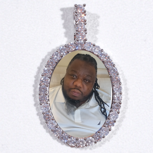 Large 3D Oval Custom Picture Pendant