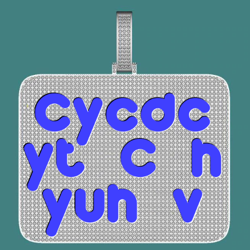 CUSTOM LETTER NECKLACE 3D BIG SQUARE