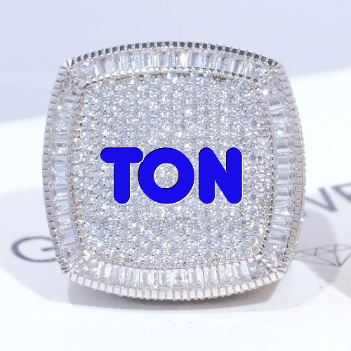 CUSTOM LETTER 3D ICED RING