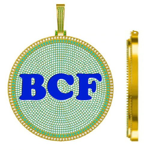 CUSTOM LETTER NECKLACE 3D BIG DISC