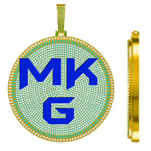 CUSTOM LETTER NECKLACE 3D BIG DISC