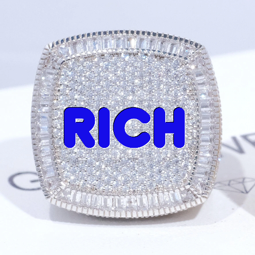 CUSTOM LETTER 3D ICED RING