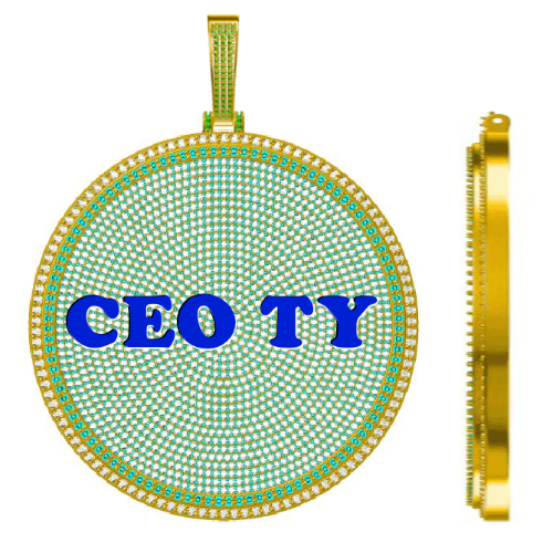 CUSTOM LETTER NECKLACE 3D BIG DISC