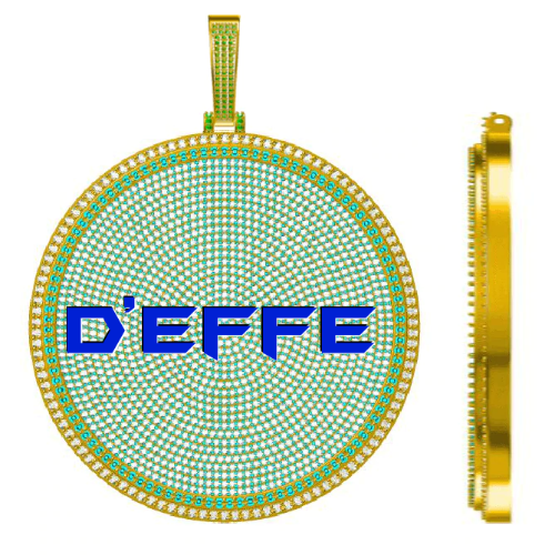CUSTOM LETTER NECKLACE 3D BIG DISC