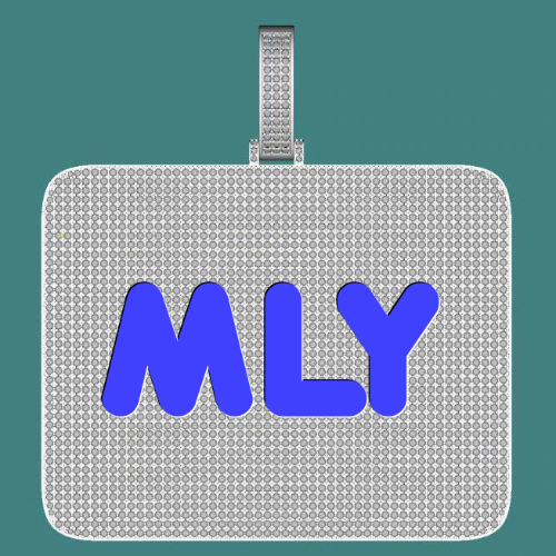 CUSTOM LETTER NECKLACE 3D BIG SQUARE
