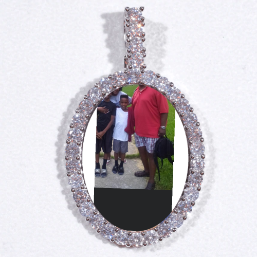 Large 3D Oval Custom Picture Pendant