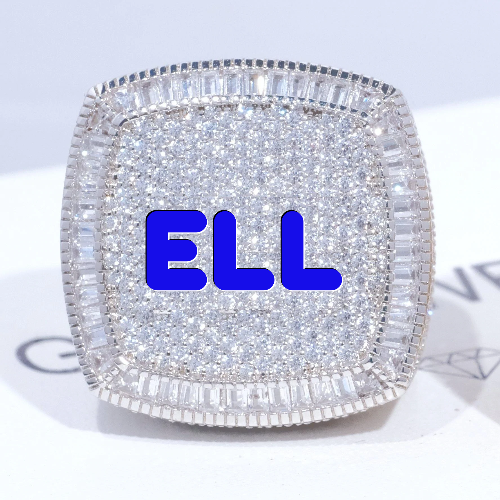 CUSTOM LETTER 3D ICED RING