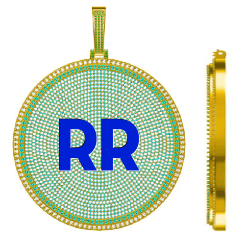 CUSTOM LETTER NECKLACE 3D BIG DISC