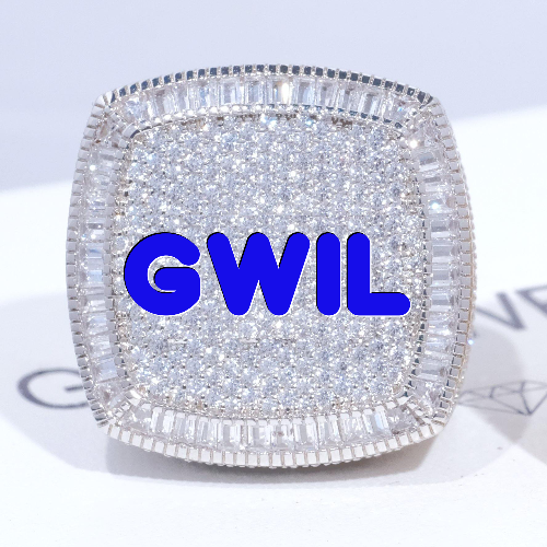 CUSTOM LETTER 3D ICED RING
