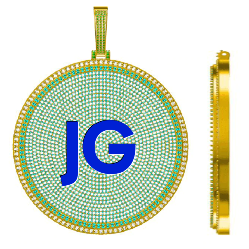 CUSTOM LETTER NECKLACE 3D BIG DISC
