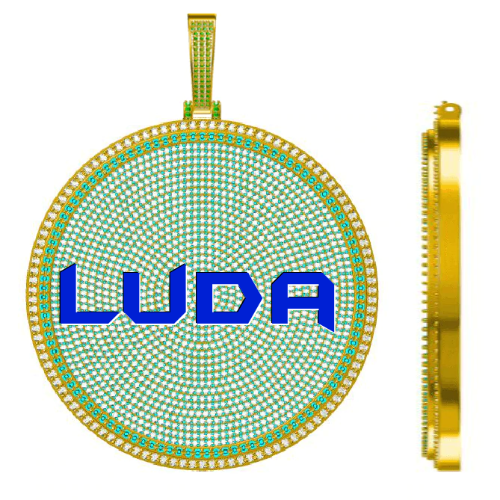 CUSTOM LETTER NECKLACE 3D BIG DISC