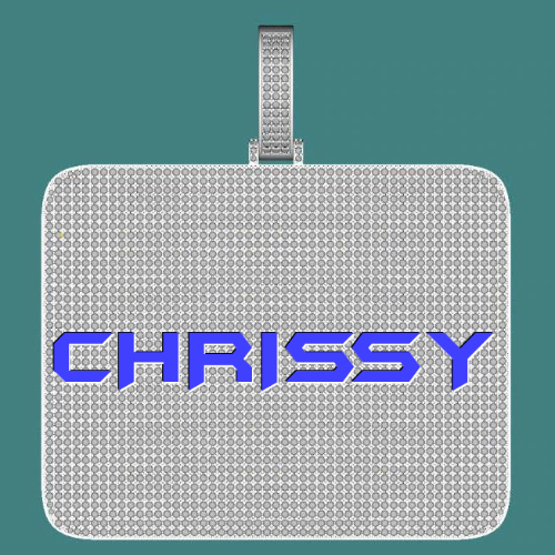 CUSTOM LETTER NECKLACE 3D BIG SQUARE