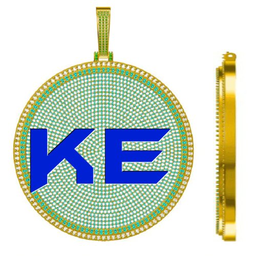 CUSTOM LETTER NECKLACE 3D BIG DISC