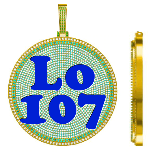 CUSTOM LETTER NECKLACE 3D BIG DISC