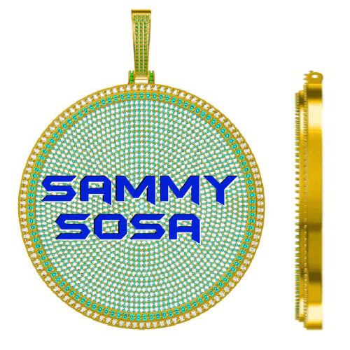 CUSTOM LETTER NECKLACE 3D BIG DISC