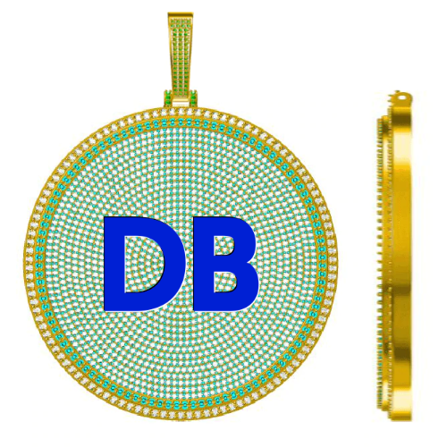 CUSTOM LETTER NECKLACE 3D BIG DISC