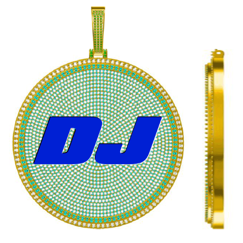 CUSTOM LETTER NECKLACE 3D BIG DISC
