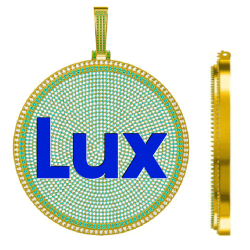 CUSTOM LETTER NECKLACE 3D BIG DISC