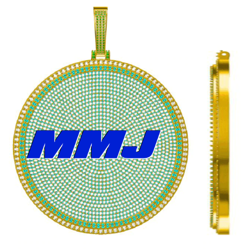 CUSTOM LETTER NECKLACE 3D BIG DISC