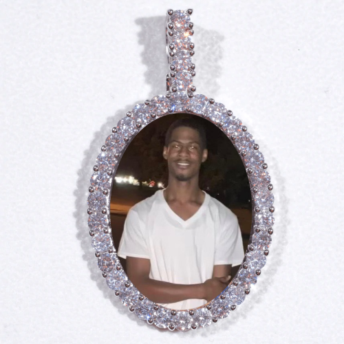 Large 3D Oval Custom Picture Pendant