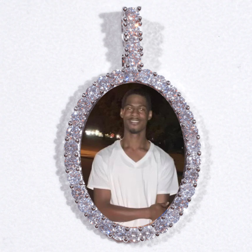 Large 3D Oval Custom Picture Pendant