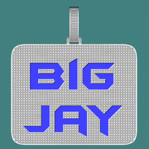 CUSTOM LETTER NECKLACE 3D BIG SQUARE