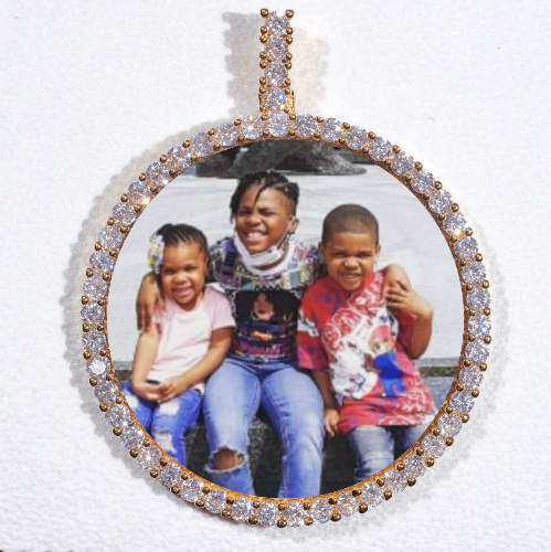 LARGE 3D CIRCLE CUSTOM PICTURE PENDANT