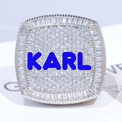 CUSTOM LETTER 3D ICED RING