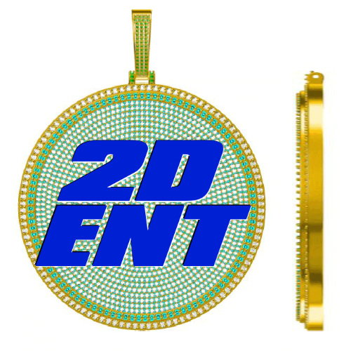 CUSTOM LETTER NECKLACE 3D BIG DISC