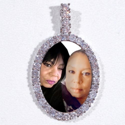 Large 3D Oval Custom Picture Pendant