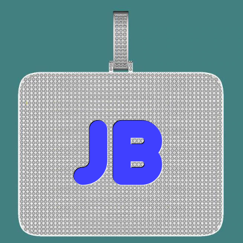 CUSTOM LETTER NECKLACE 3D BIG SQUARE