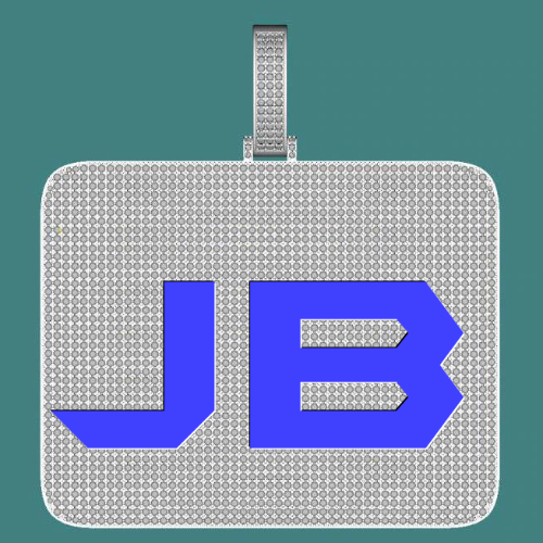 CUSTOM LETTER NECKLACE 3D BIG SQUARE