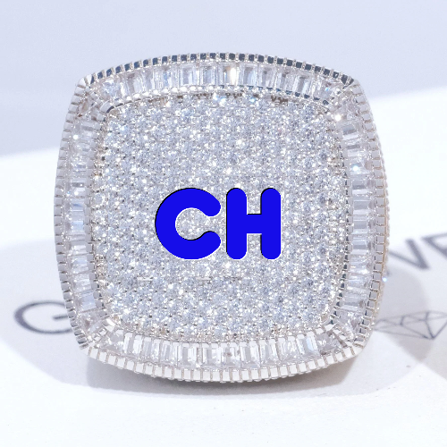 CUSTOM LETTER 3D ICED RING