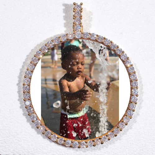LARGE 3D CIRCLE CUSTOM PICTURE PENDANT
