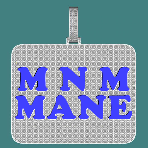 CUSTOM LETTER NECKLACE 3D BIG SQUARE