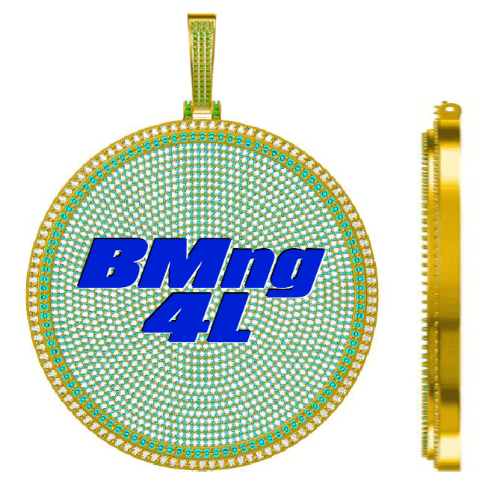 CUSTOM LETTER NECKLACE 3D BIG DISC