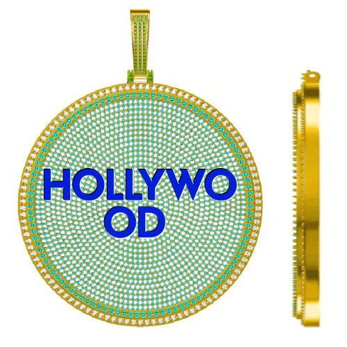 CUSTOM LETTER NECKLACE 3D BIG DISC
