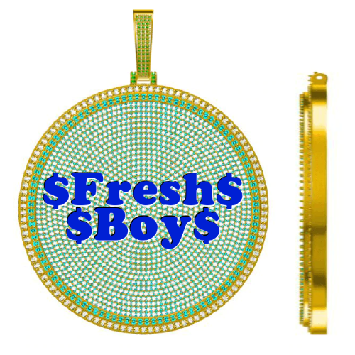 CUSTOM LETTER NECKLACE 3D BIG DISC