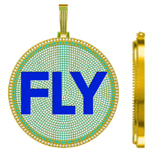 CUSTOM LETTER NECKLACE 3D BIG DISC