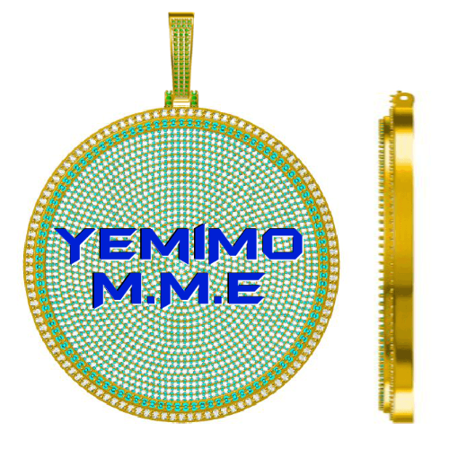 CUSTOM LETTER NECKLACE 3D BIG DISC